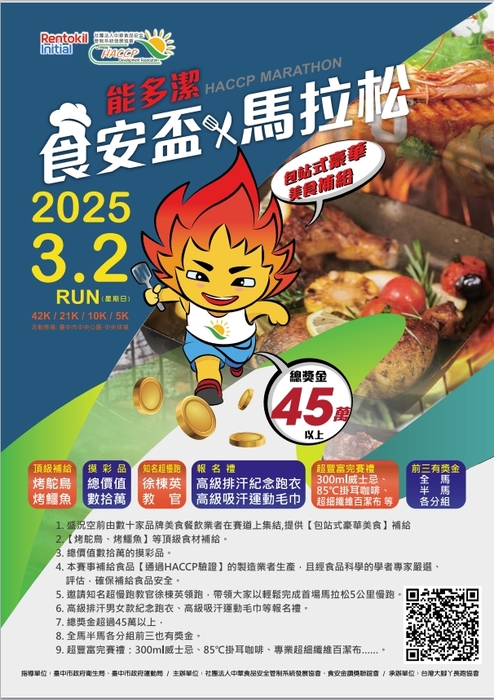 【運健中心】轉知中山醫學大學辦理「2025第一屆食安盃馬拉松」圖片