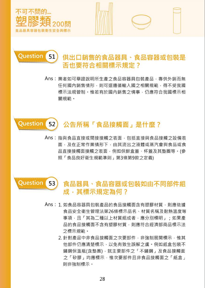 不可不問的塑膠類200問-食品器具容器包裝衛生安全與標示圖片