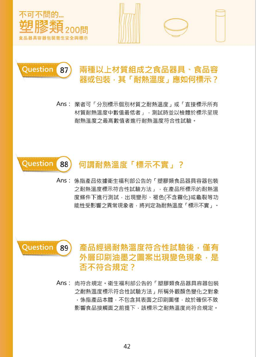 不可不問的塑膠類200問-食品器具容器包裝衛生安全與標示圖片