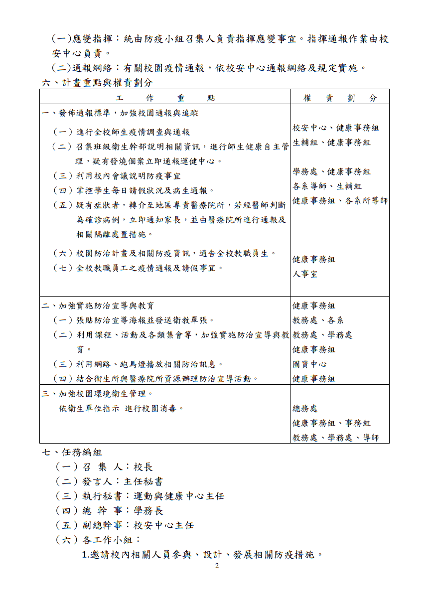 國立臺東大學登革熱疫情應變處理計畫圖片
