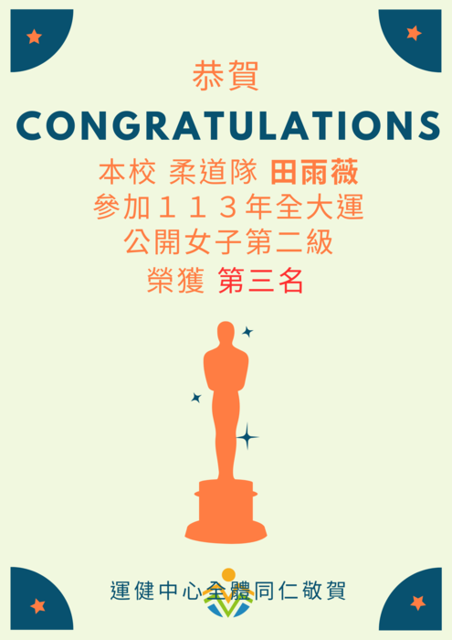 【運健中心】狂賀!!!113年全國大專校院運動會獲獎名單!!!圖片