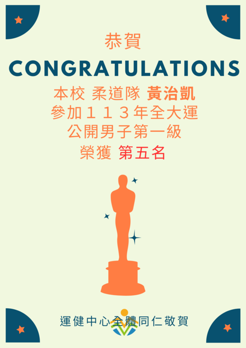 【運健中心】狂賀!!!113年全國大專校院運動會獲獎名單!!!圖片