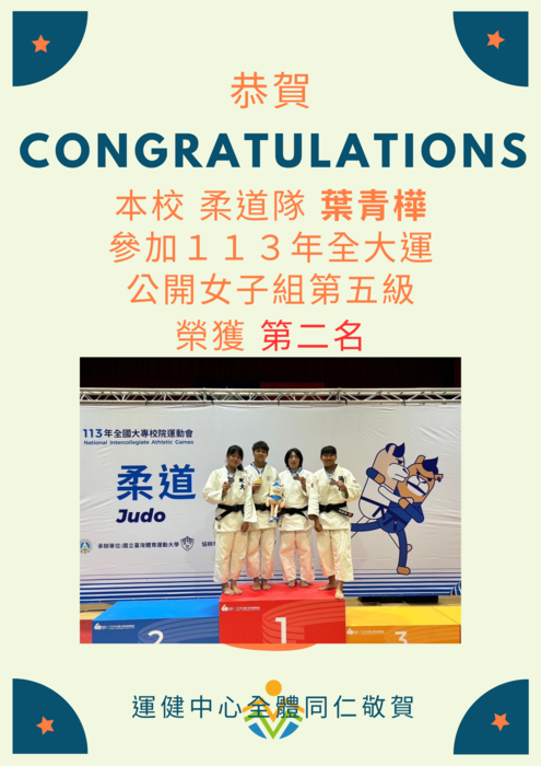 【運健中心】狂賀!!!113年全國大專校院運動會獲獎名單!!!圖片