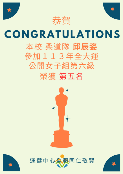 【運健中心】狂賀!!!113年全國大專校院運動會獲獎名單!!!圖片