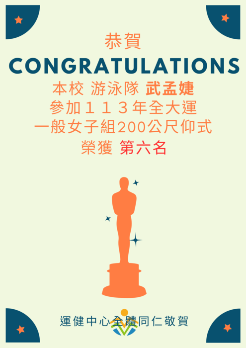 【運健中心】狂賀!!!113年全國大專校院運動會獲獎名單!!!圖片