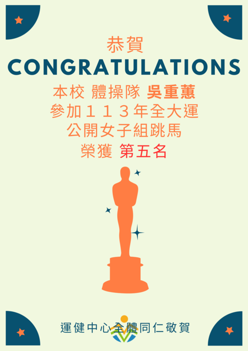 【運健中心】狂賀!!!113年全國大專校院運動會獲獎名單!!!圖片